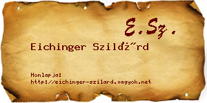 Eichinger Szilárd névjegykártya
